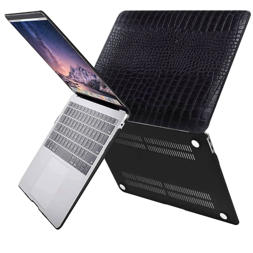 NWT Black Croc Textured MacBook Air 13” Hard Shell Protective Case